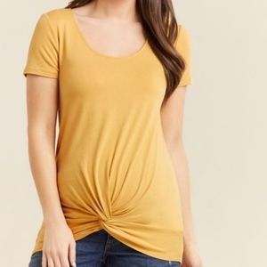 Thyme | Short Sleeve Front Knot Maternity Top